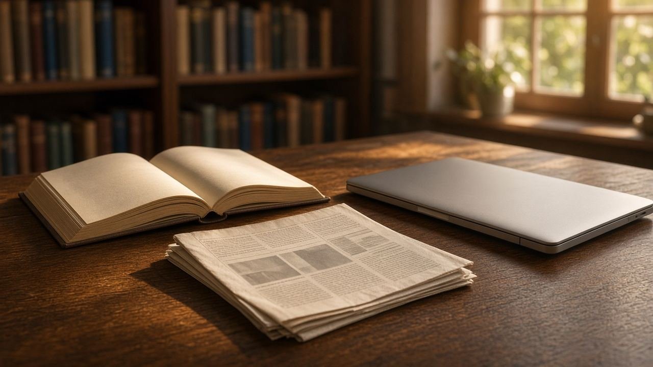 كتاب وجرنال ولابتوب مقفول